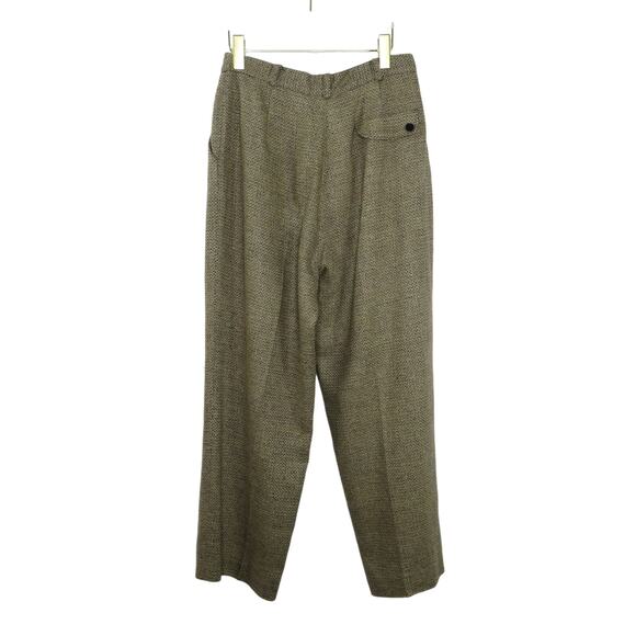 Vintage 1980s Doncaster Silks Brown Straight Leg Tweed Trouser Pants 30" - Picture 4 of 7